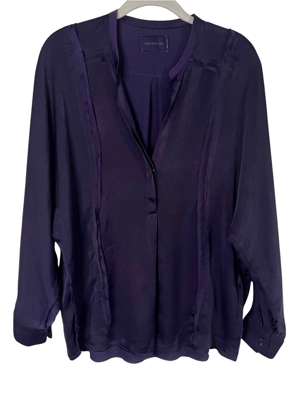 Zadig & Voltaire Tine BF Purple Raw Edge Skull Button Blouse Small
